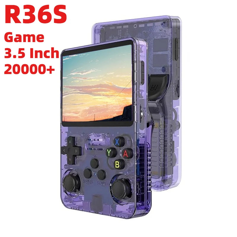 R36S Retro Handheld Game Console Linux System 3.5-Inch IPS HD 64G 20000+ Classical Games Portable Pocket Game Console